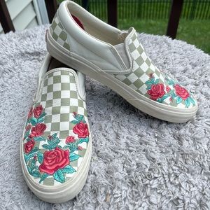 Embroidered rose vans